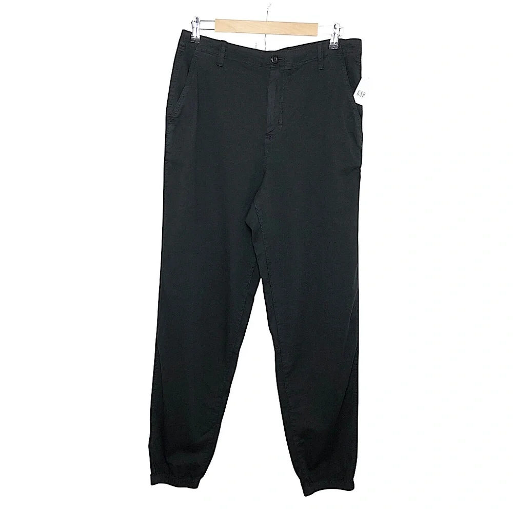 Gap Cotton Blend Charcoal Elastic Back Waist Girlfriend Joggers Pants casual 12T - Picture 1 of 14